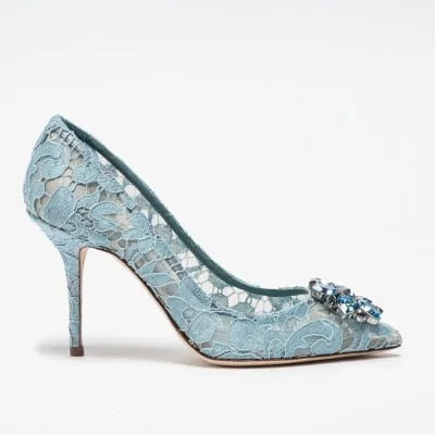 Elegant Lace High Heels Rose Red White Bridal Shoes