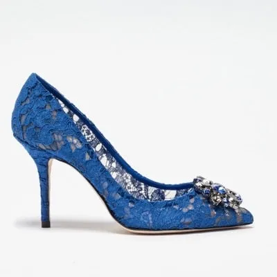 Elegant Lace High Heels Rose Red White Bridal Shoes