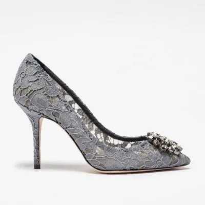 Elegant Lace High Heels Rose Red White Bridal Shoes