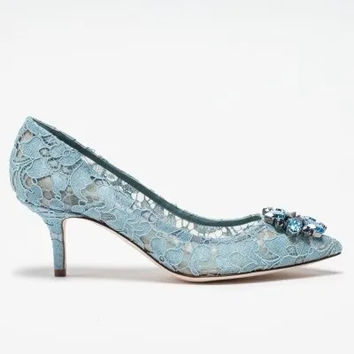 Elegant Lace High Heels Rose Red White Bridal Shoes