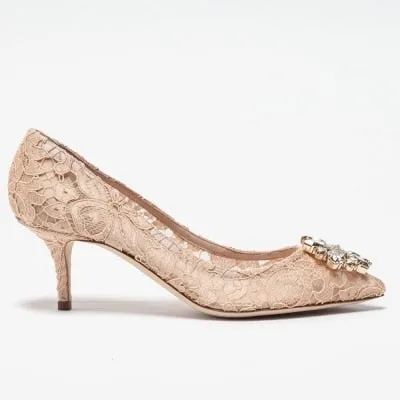 Elegant Lace High Heels Rose Red White Bridal Shoes