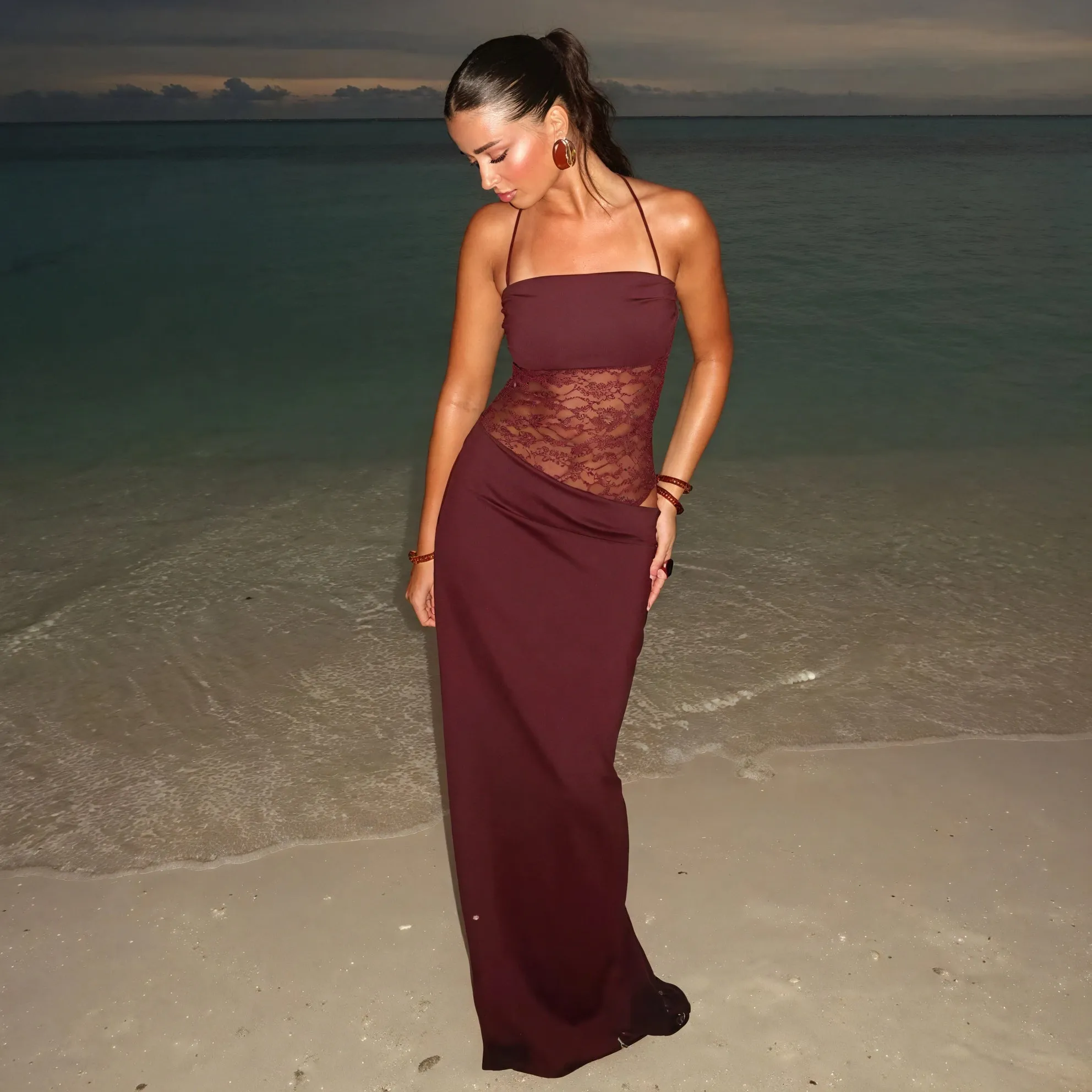 Elegant Silhouette Gown with Lace Details