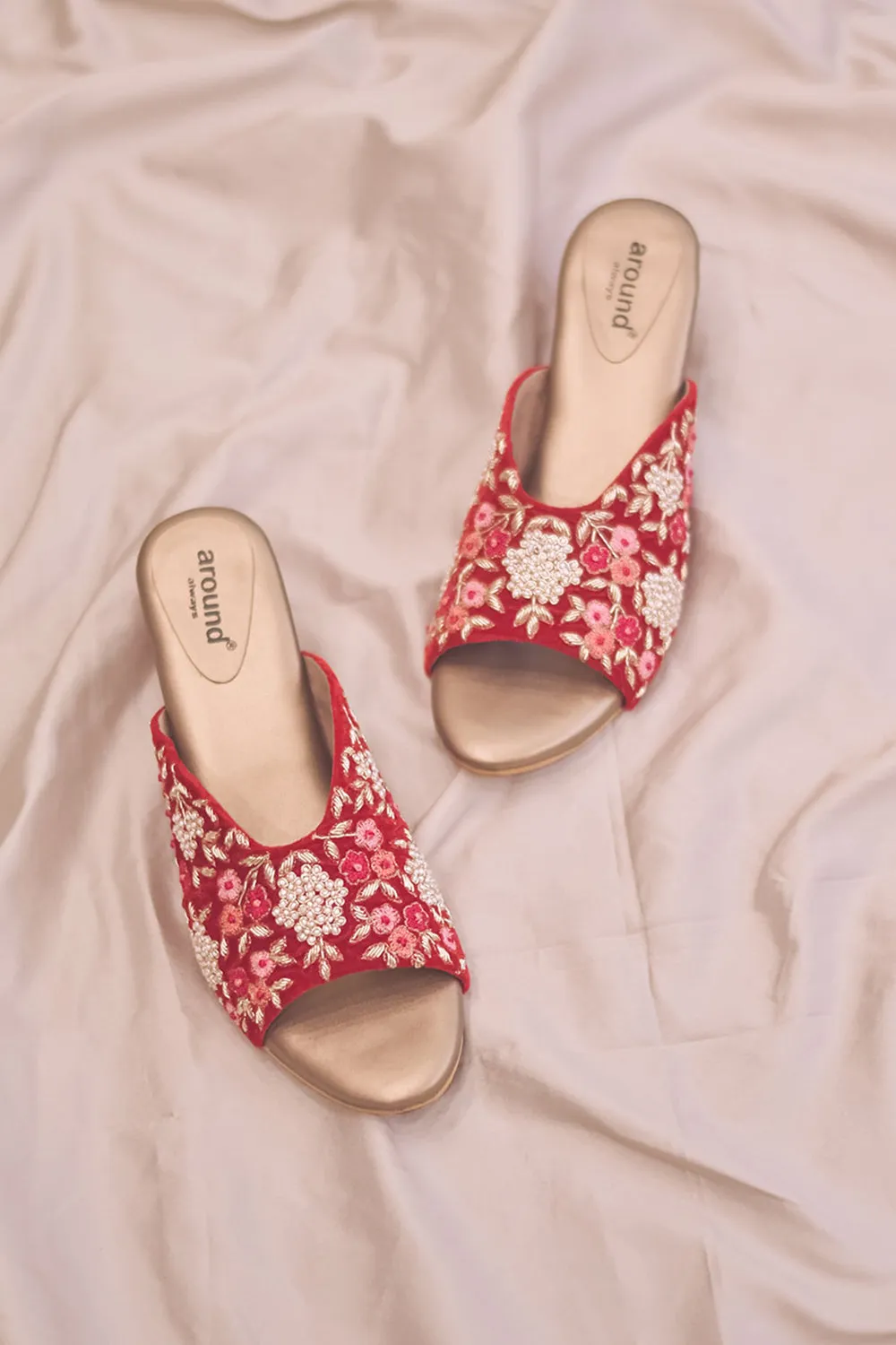 Embroidered Red Heels