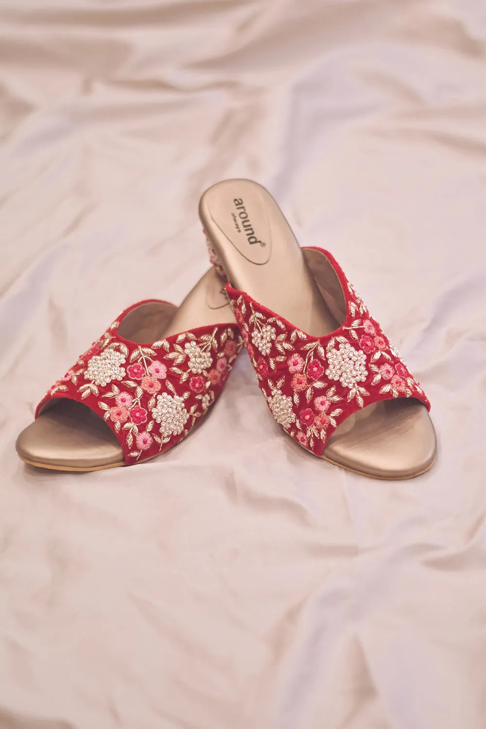 Embroidered Red Heels