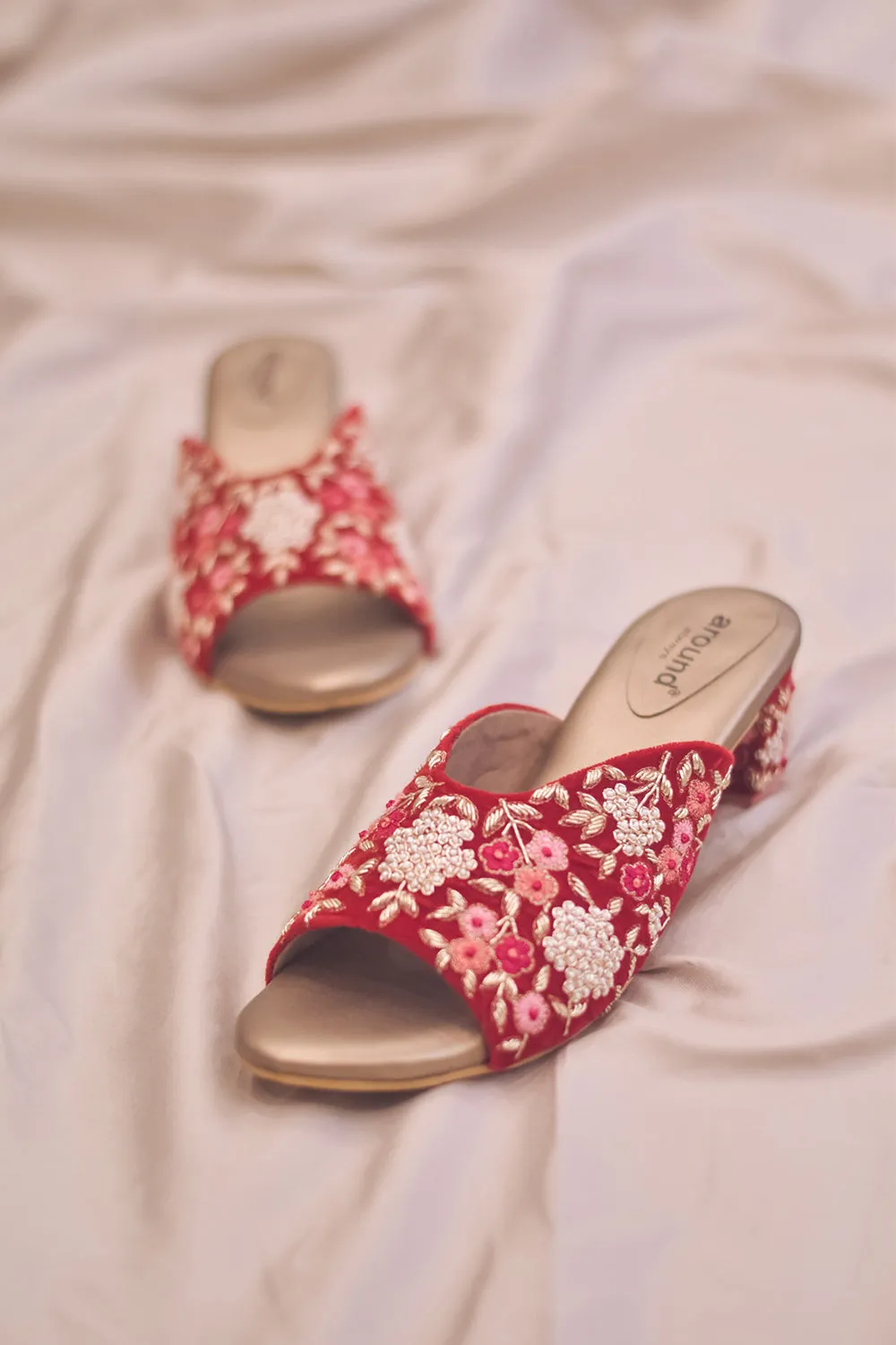 Embroidered Red Heels