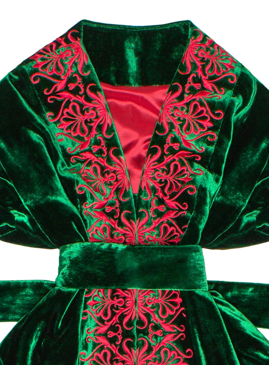 Emerald green Kaftan with embroidery