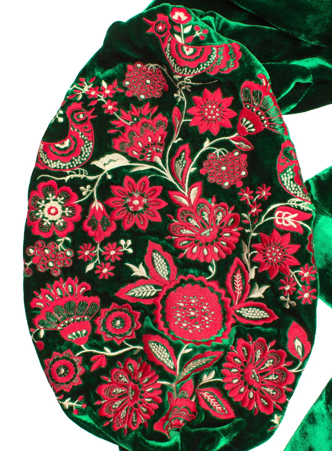 Emerald green Kaftan with embroidery