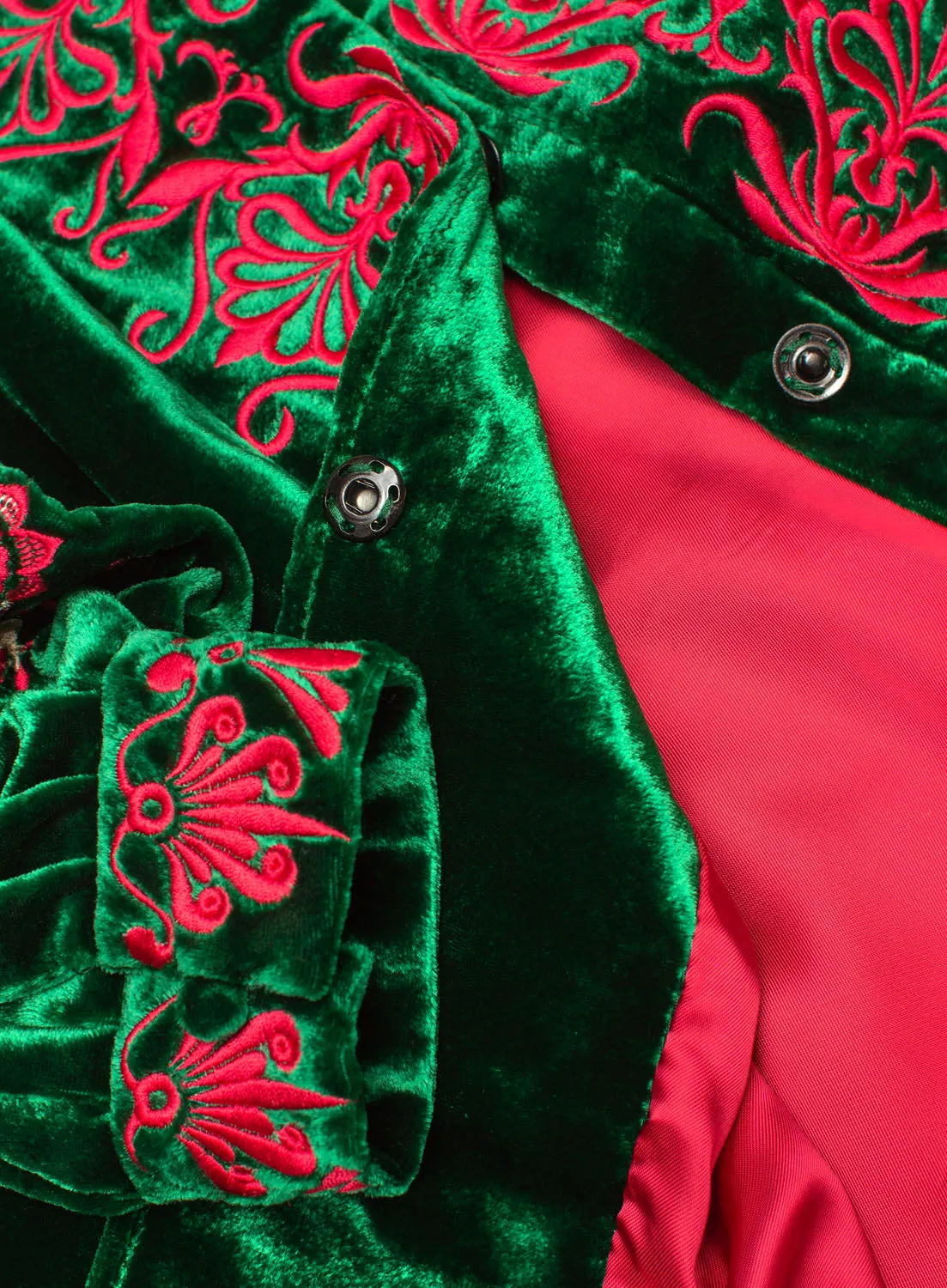 Emerald green Kaftan with embroidery