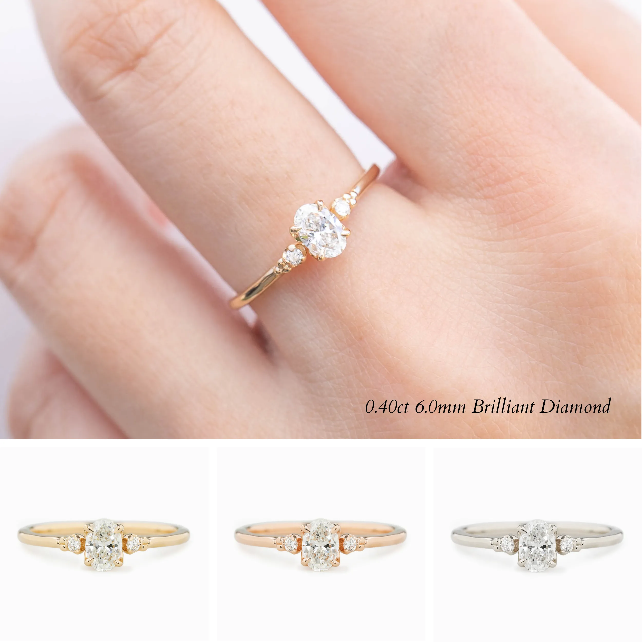Estel Ring, Oval Brilliant Cut Diamond