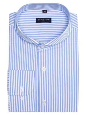 Extreme Cutaway Big Blue Stripes Shirt