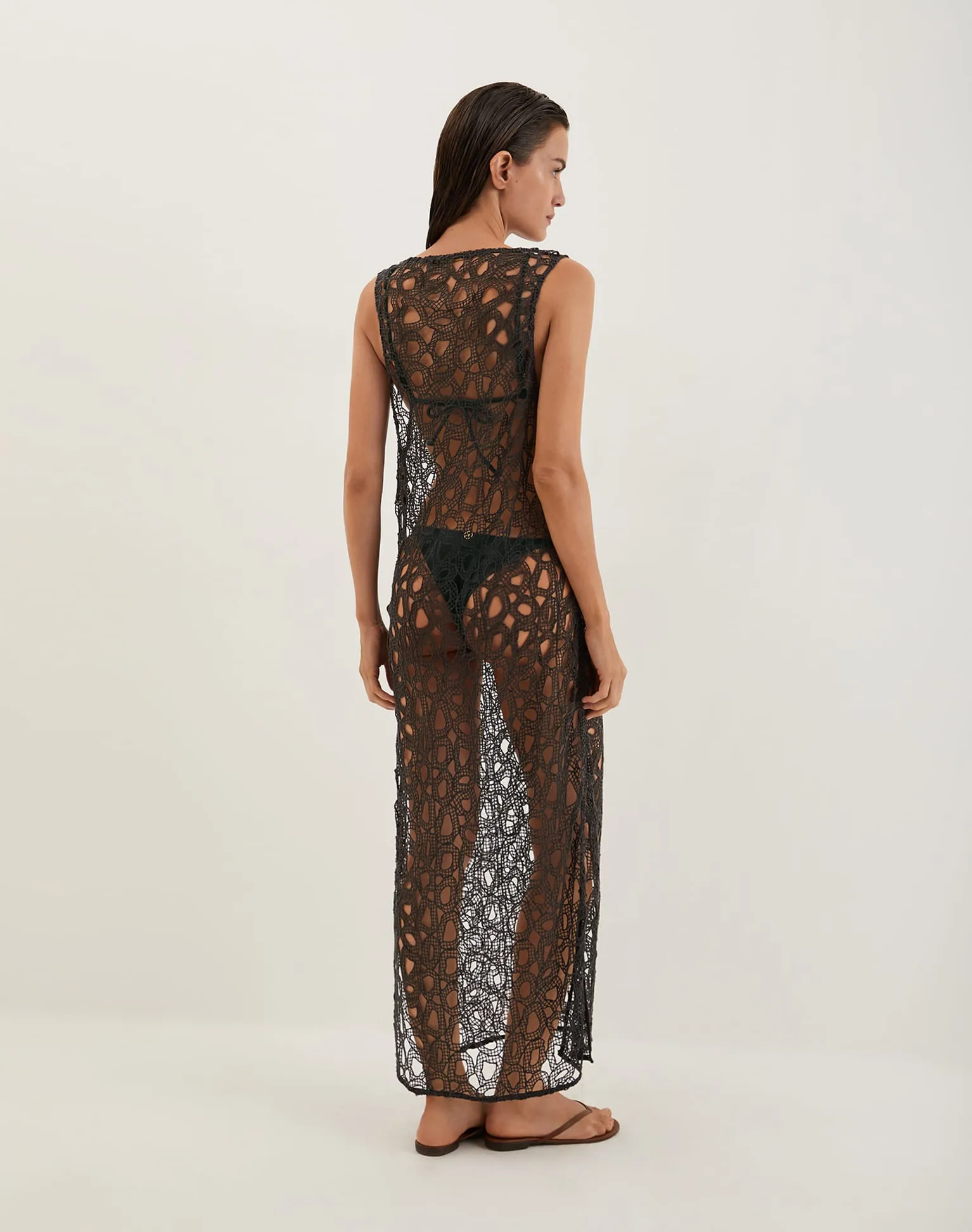 Eyelet Greta Long Cover Up - Graffiti