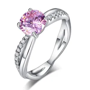 Fancy 1.25 Ct Pink Diamond Twisted Engagement Ring