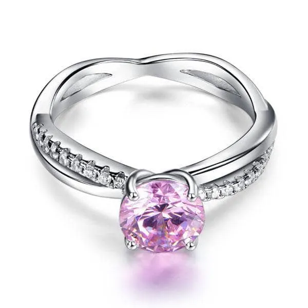 Fancy 1.25 Ct Pink Diamond Twisted Engagement Ring