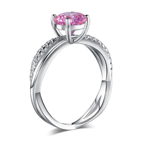 Fancy 1.25 Ct Pink Diamond Twisted Engagement Ring