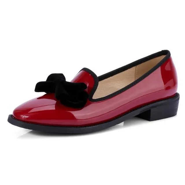 Fashion Casual Bowtie Loafers For Women England Style Ladies Casual Loafers