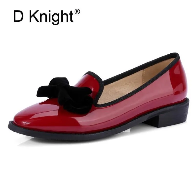 Fashion Casual Bowtie Loafers For Women England Style Ladies Casual Loafers
