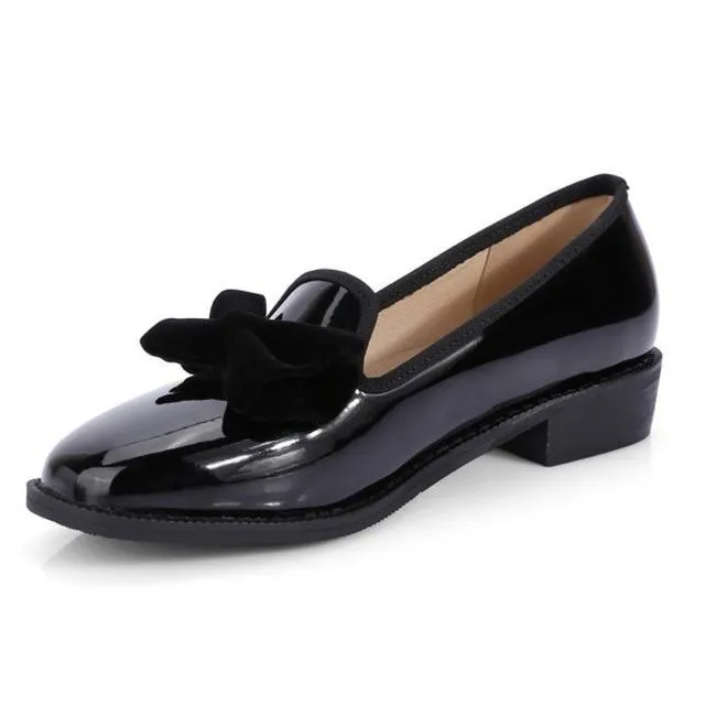 Fashion Casual Bowtie Loafers For Women England Style Ladies Casual Loafers