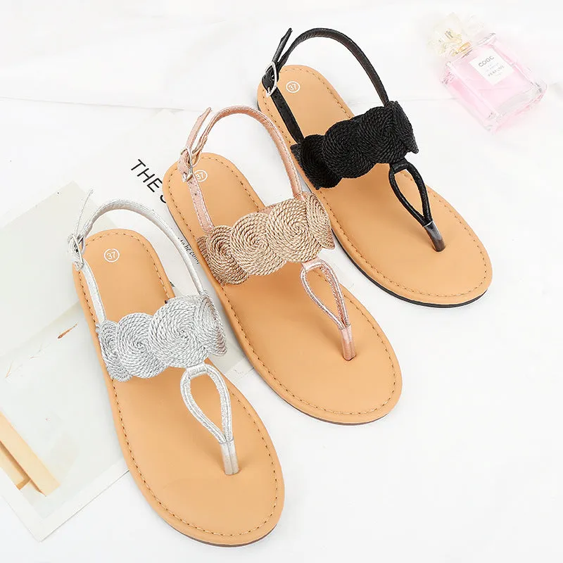 Fashion Girl Wild Sandals TPR Soft Bottom Large Size Women's Shoes Outdoor Wear Non-slip Flat Shoes