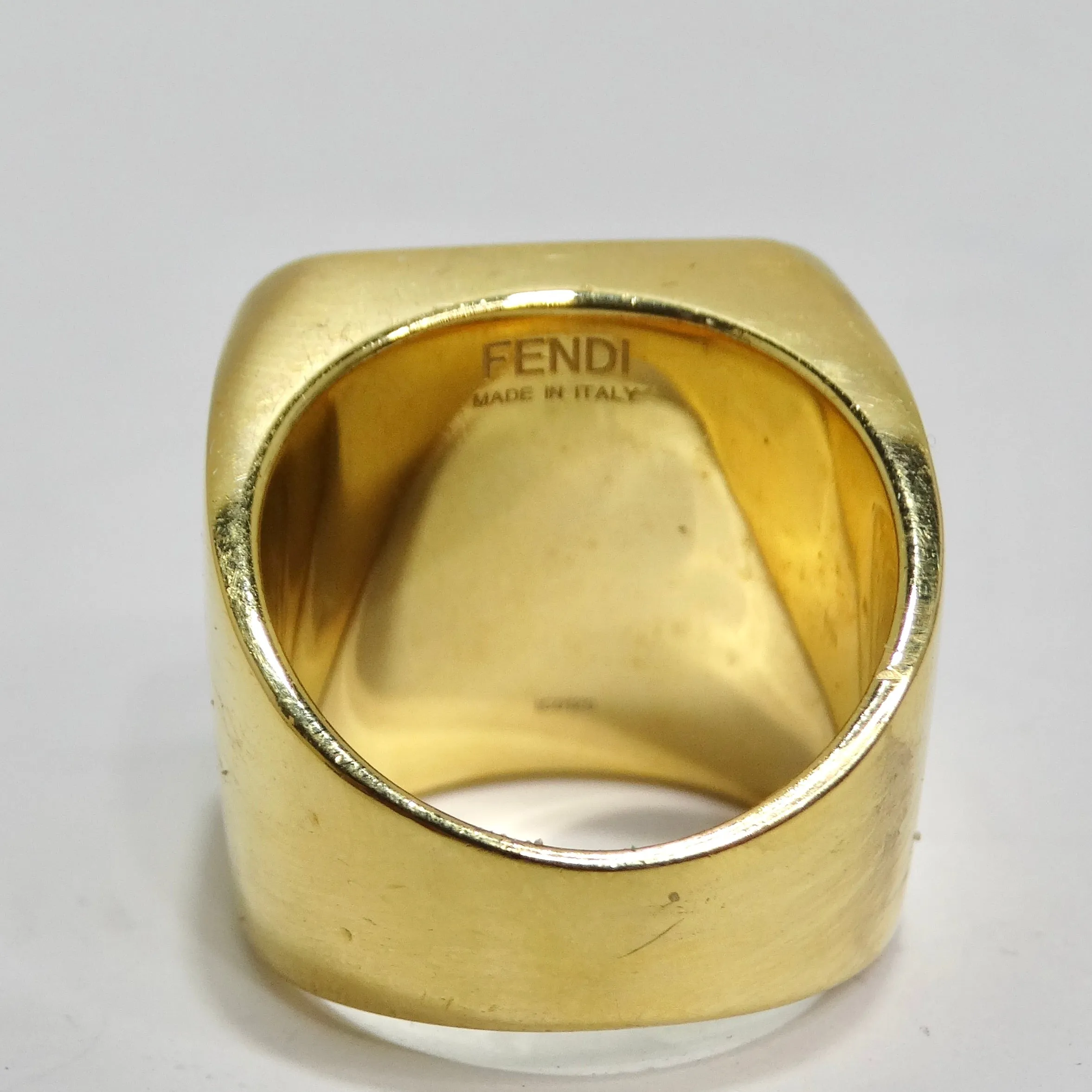 Fendi FF Logo Gold Tone Ring