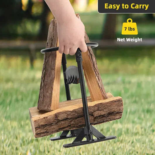 Firewood Kindling Splitter with Sharply Blade for Fireplace BBQ - Color: Black