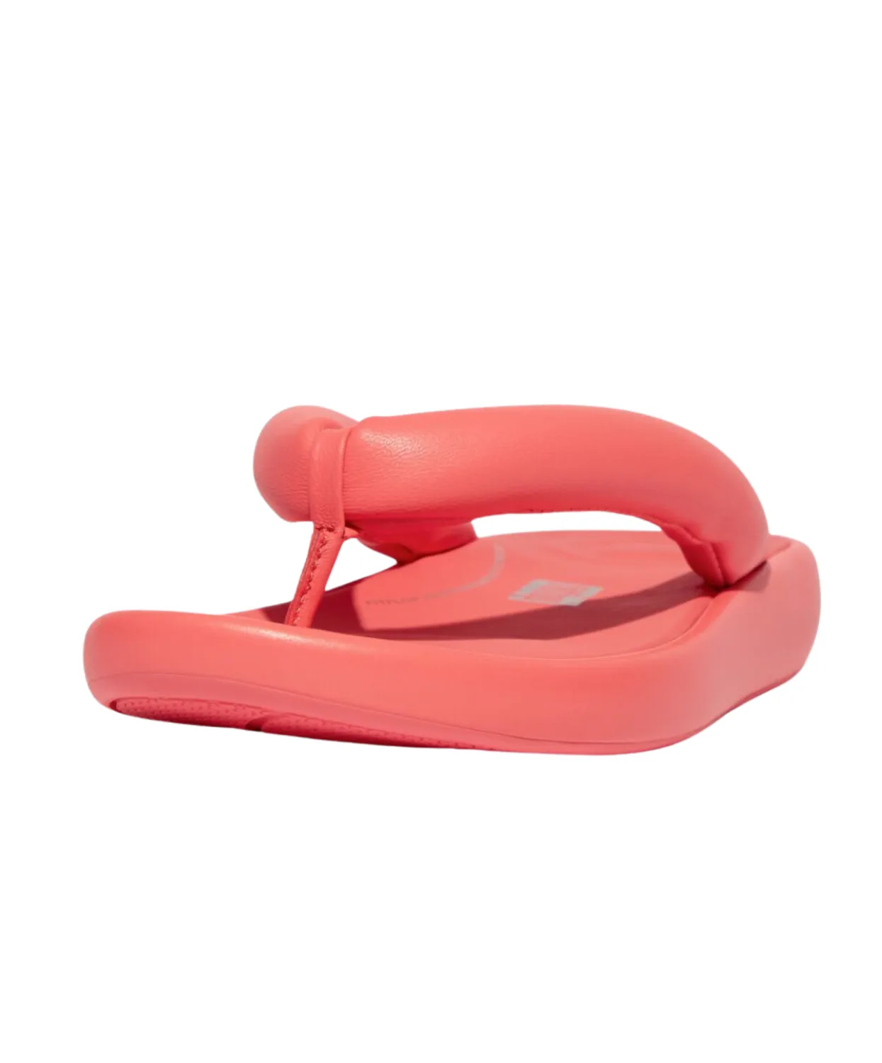 FitFlop iQushion D-Luxe Padded Leather Flip Flops Rosy Coral