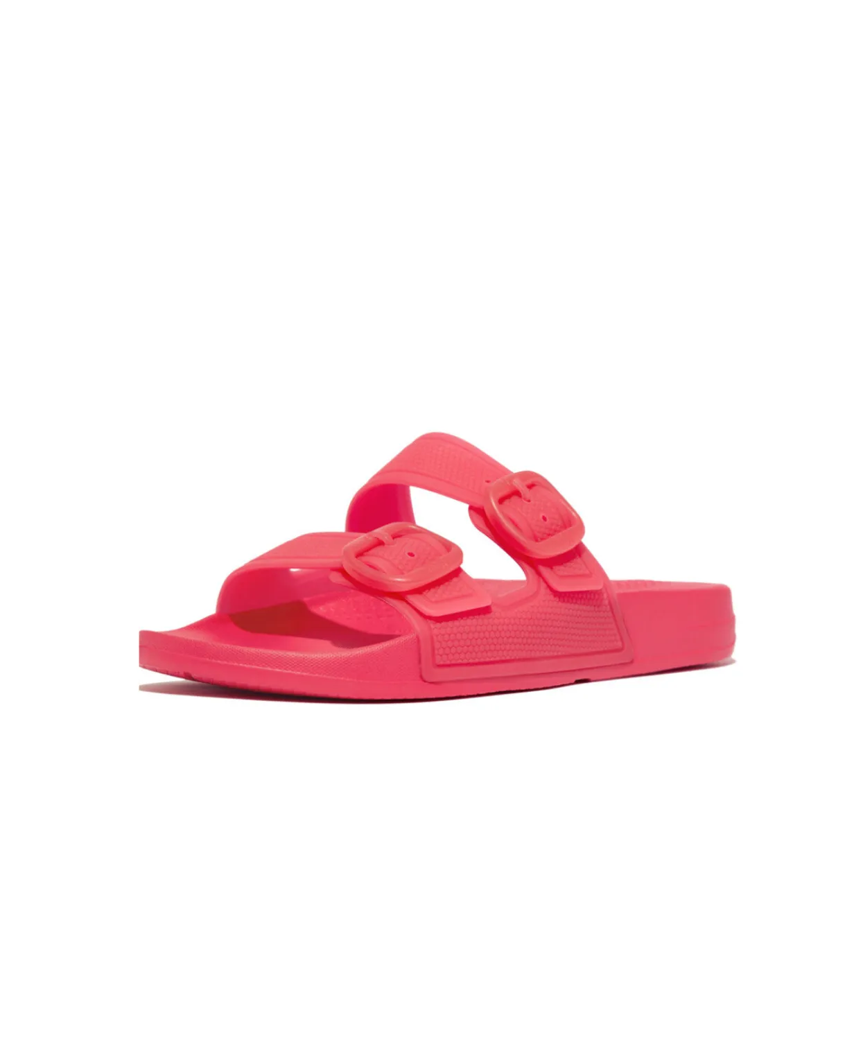FitFlop iQushion Translucent Two Bar Buckle Slides Pink