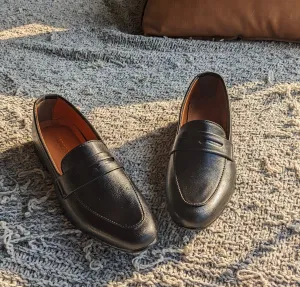 Fl-04 Black Leather Loafers for Men | Stylish & Comfortable