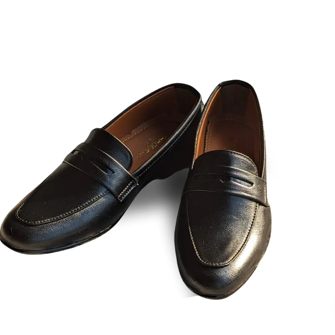 Fl-04 Black Leather Loafers for Men | Stylish & Comfortable