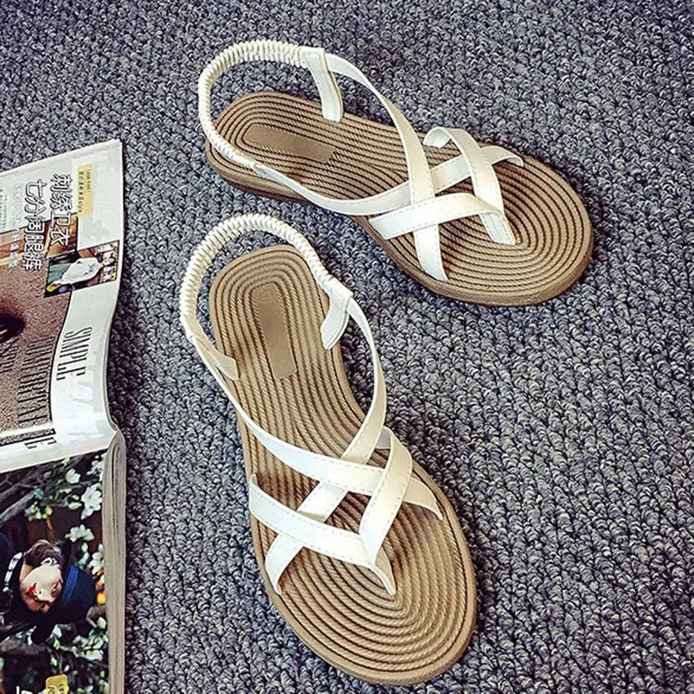 Flat Leisure Lady Sandals Peep-Toe Outdoor Shoes