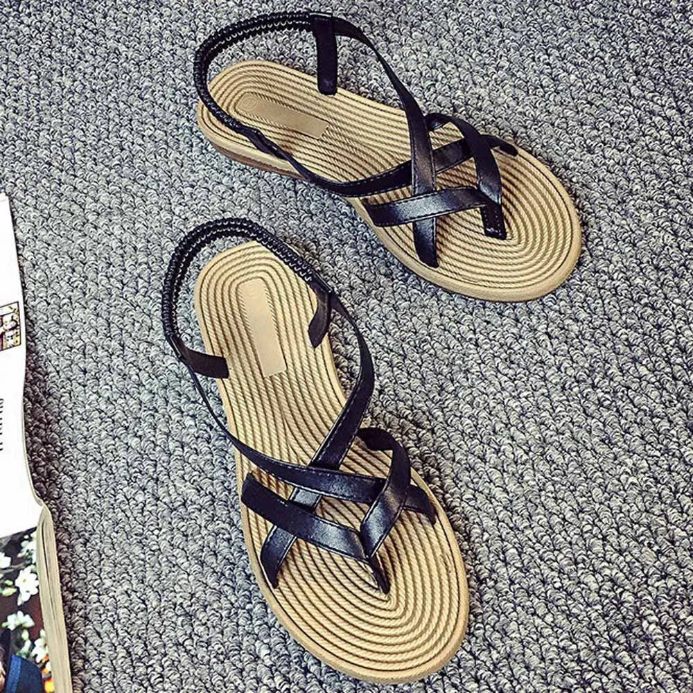 Flat Leisure Lady Sandals Peep-Toe Outdoor Shoes