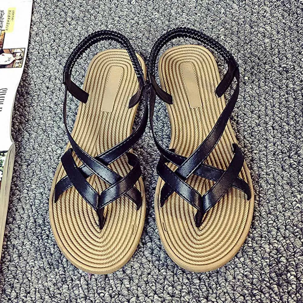 Flat Leisure Lady Sandals Peep-Toe Outdoor Shoes