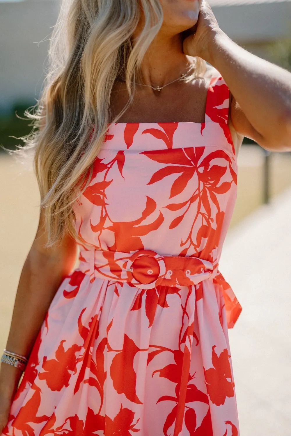 Freida Belted Floral Dress (S-3XL)