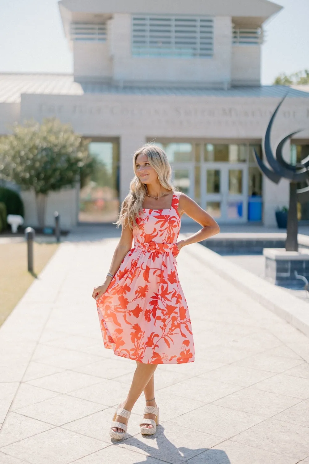 Freida Belted Floral Dress (S-3XL)