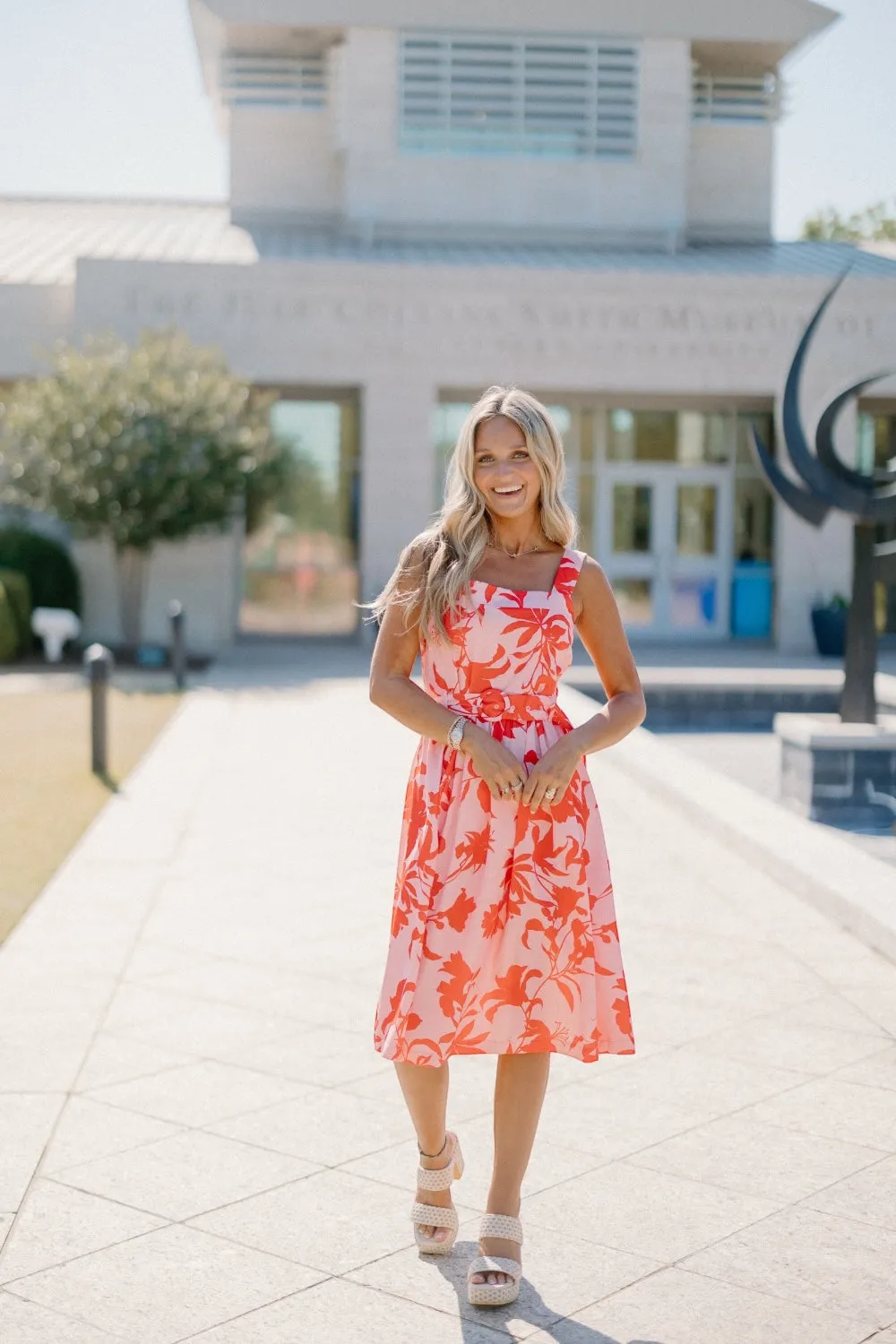 Freida Belted Floral Dress (S-3XL)