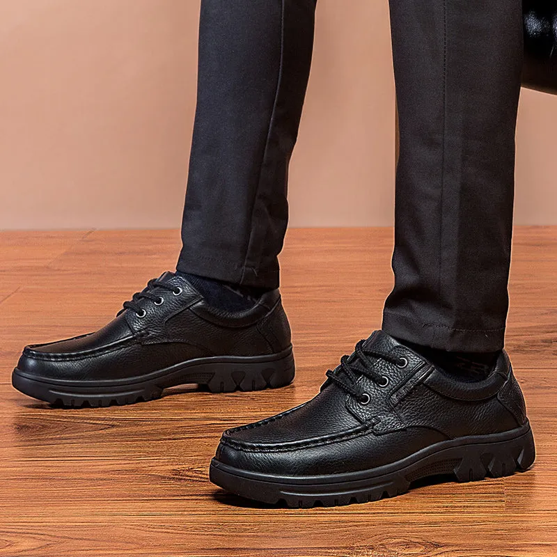 Genuine Leather Men Shoes Black Footwear Big Size 49 High Quality Man Lace-up Casual Sneakers wedding busines formal shoes men