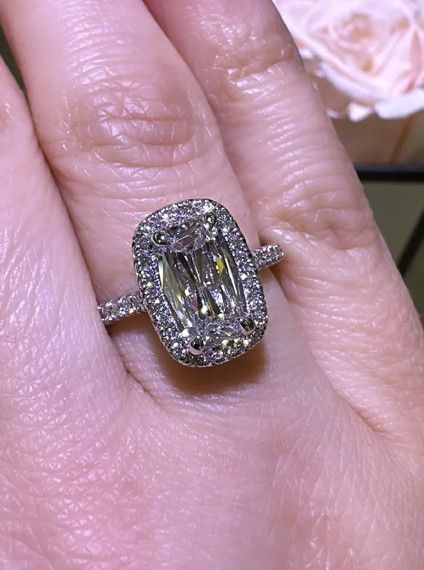 GIA Certified 1.82carat Henri Daussi Cushion-cut Engagement Anniversary Ring