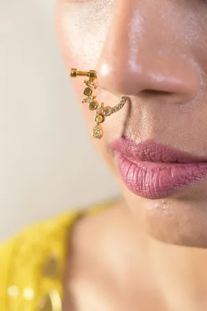 Golden Pearl Drop Nosering
