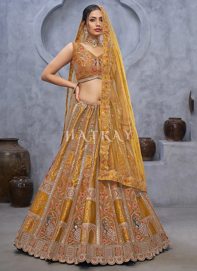 Golden Yellow Bridal Lehenga Choli