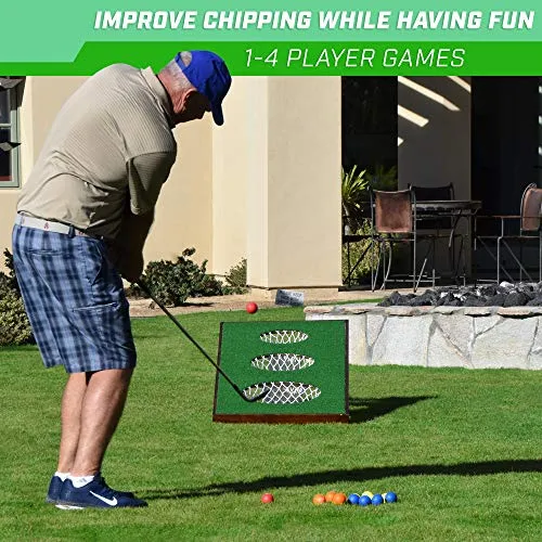 GoSports BattleChip PRO Golf Game | Includes 4' x 2' Target, 16 Foam Balls, Hitting Mat, and Scorecard