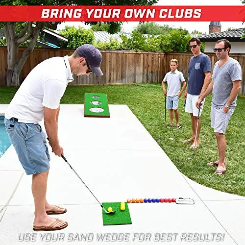 GoSports BattleChip PRO Golf Game | Includes 4' x 2' Target, 16 Foam Balls, Hitting Mat, and Scorecard
