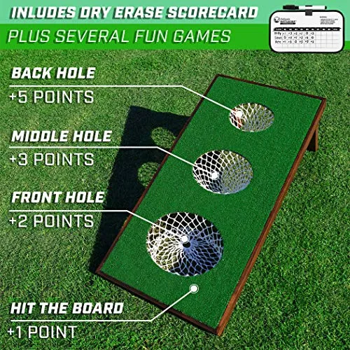 GoSports BattleChip PRO Golf Game | Includes 4' x 2' Target, 16 Foam Balls, Hitting Mat, and Scorecard