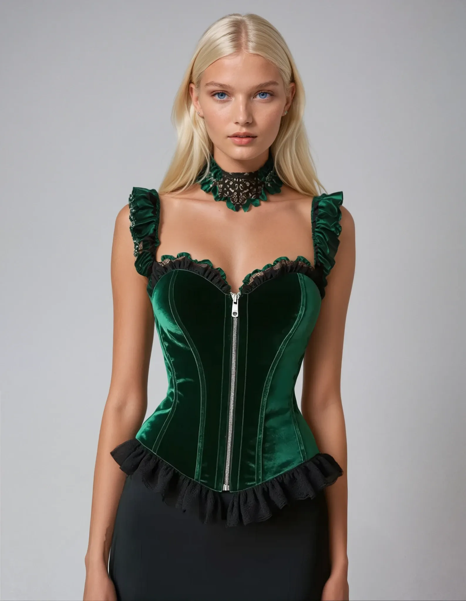 Greta Velvet Overbust Corset