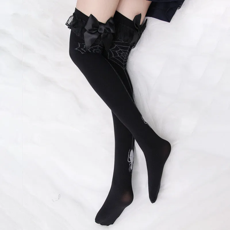 Harajuku sexy lace bow high socks  YC21201