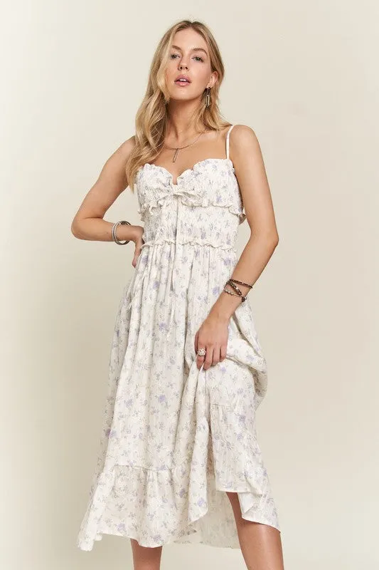 Hazel Blues® |  ADORA Smocked Floral Sweetheart Neck Cami Dress
