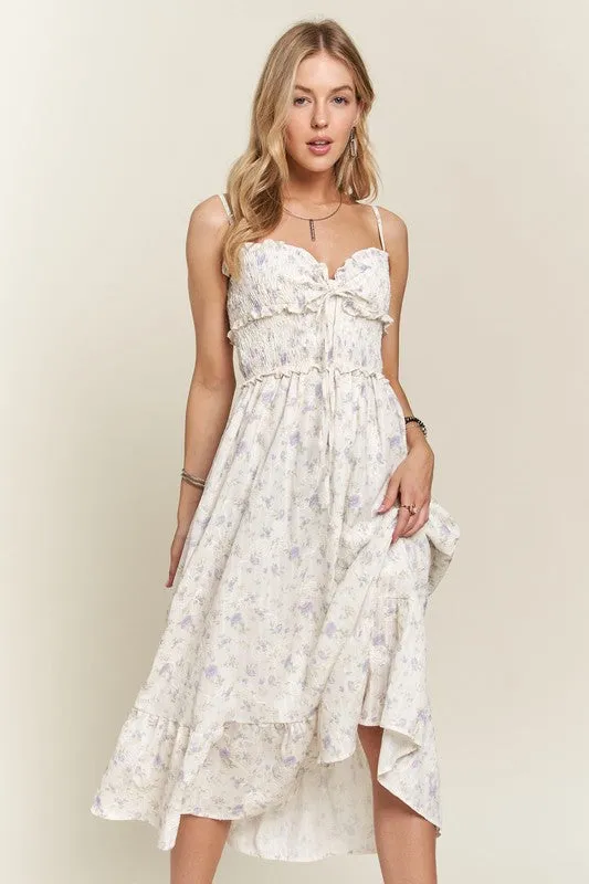 Hazel Blues® |  ADORA Smocked Floral Sweetheart Neck Cami Dress