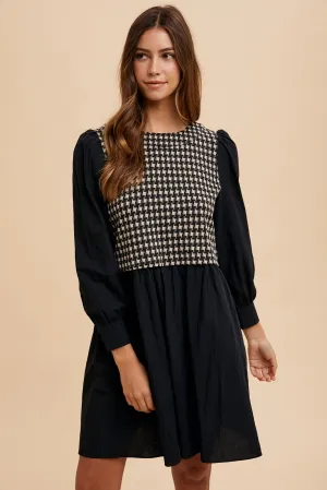 Hazel Blues® |  Annie Wear Tie Back Plaid Round Neck Mini Dress