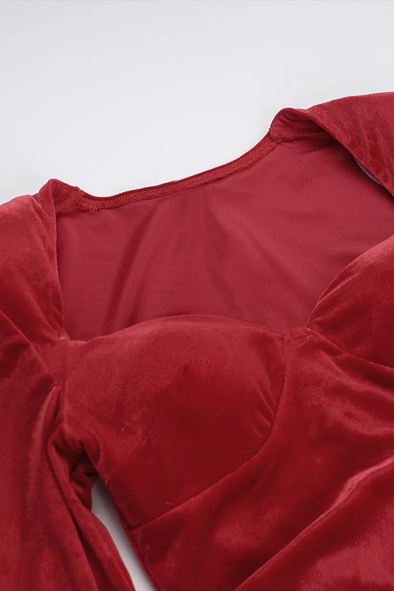 HBS1358 Scarlet Seduction Velvet Dress