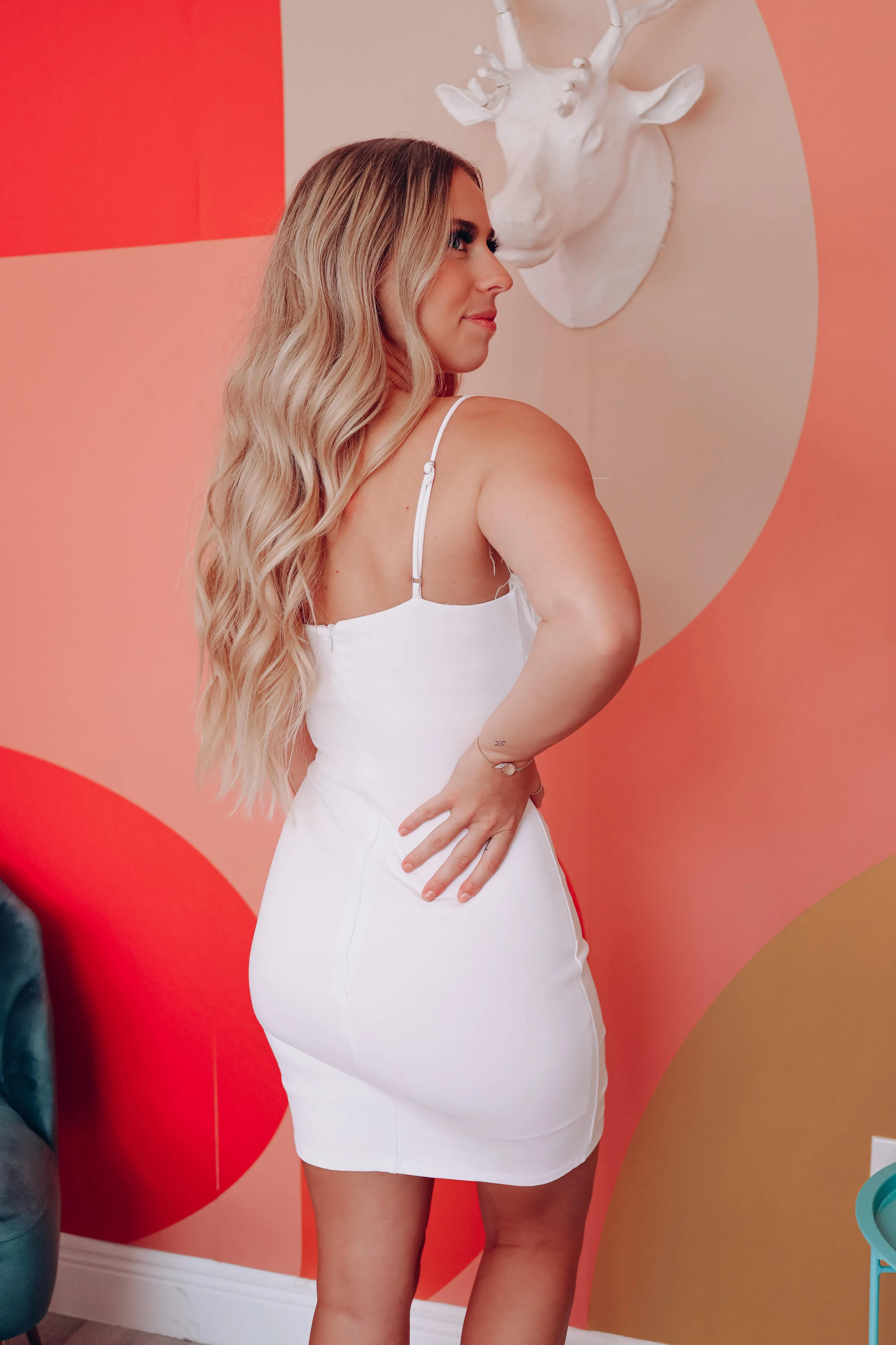 Heaven Sent Feather Mini Dress - White