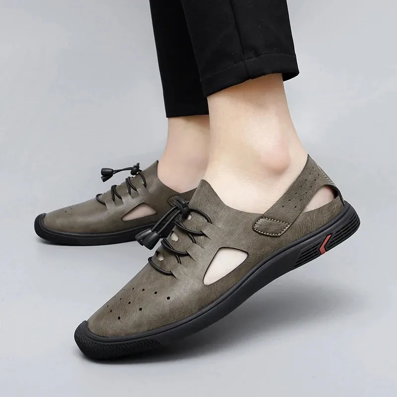 Herren Sommer-Ledersandalen: Klassische Römer