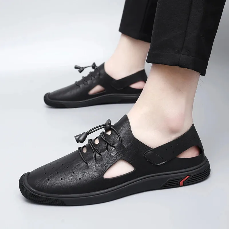 Herren Sommer-Ledersandalen: Klassische Römer